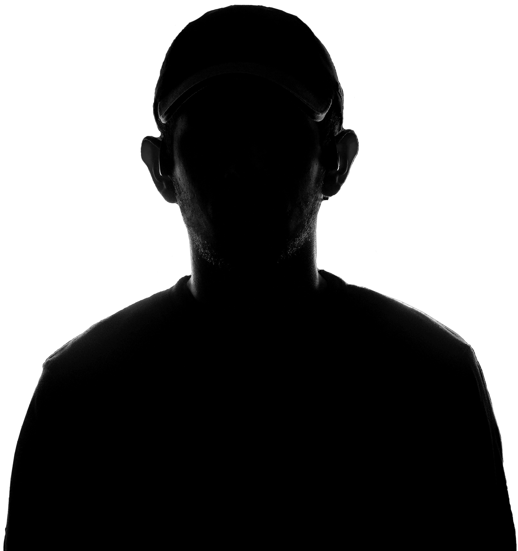 the silhouette of a human standing in front of the camera